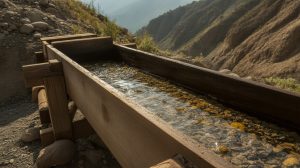 Sluice Box in Gold Mining