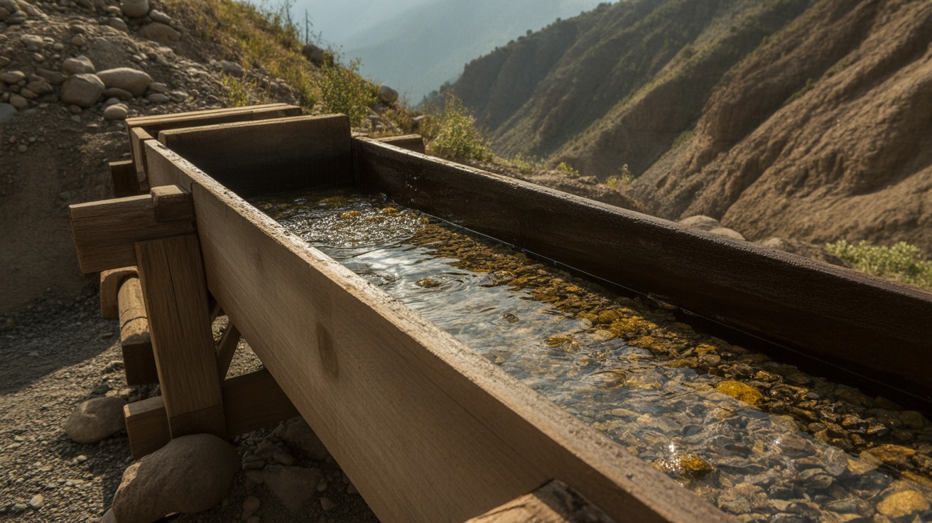 Sluice Box in Gold Mining